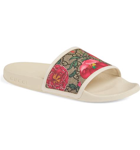 gucci flower sldes|Gucci floral slides nordstrom.